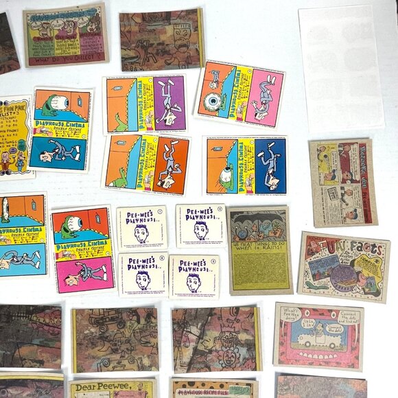 Pee Wees Playhouse Vtg Card Sticker Tattoo Flicker Fun Lot 59 pcs Paul Reubens - Picture 11 of 14
